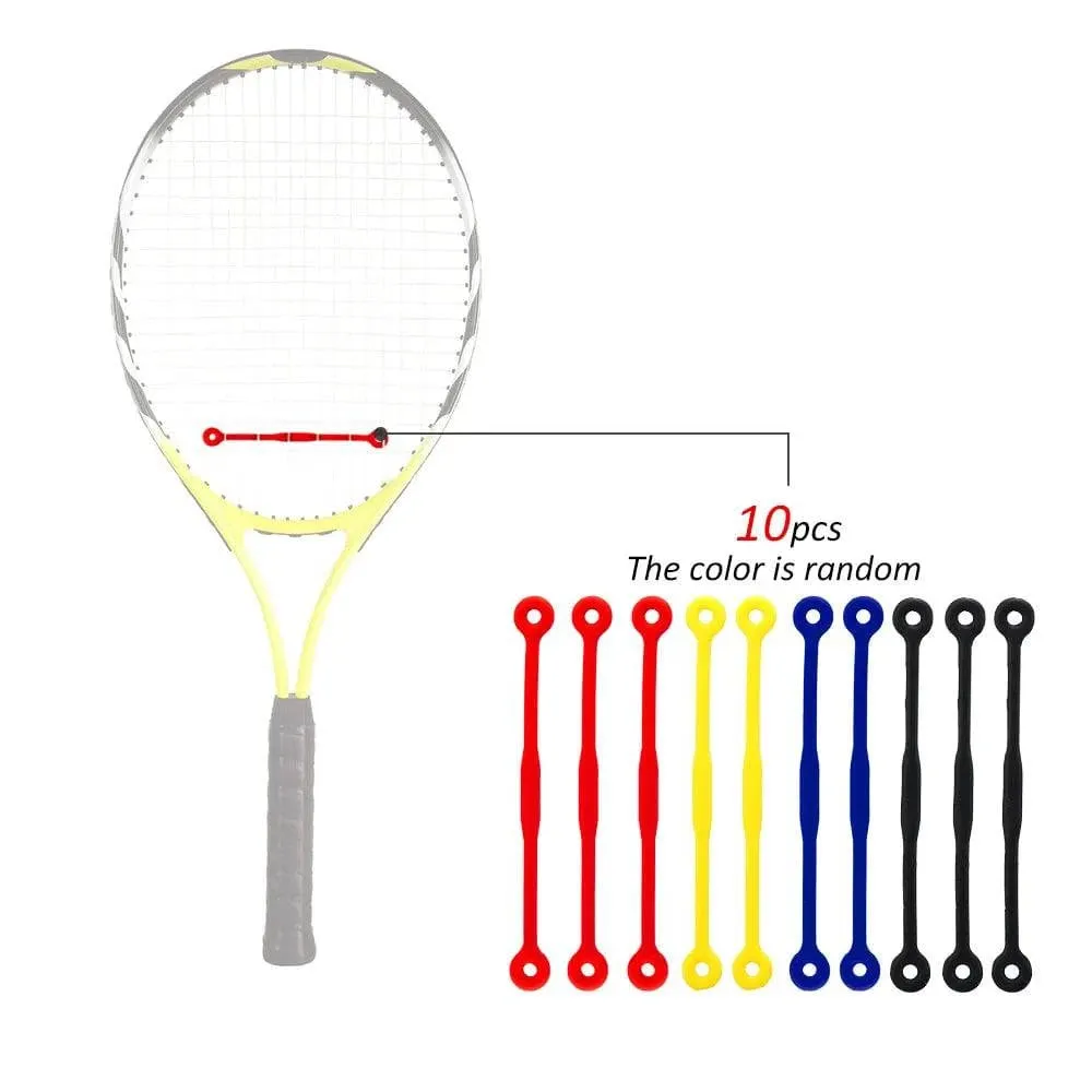 10Pcs Tennis Damper Silicone Tennis Racket Vibration Absorbing Shock Reducing Strips Racquet Sports Tennis Accessories