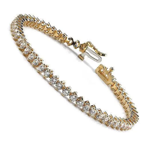 3.00-5.00 CT Round Cut Diamonds - Tennis Bracelet