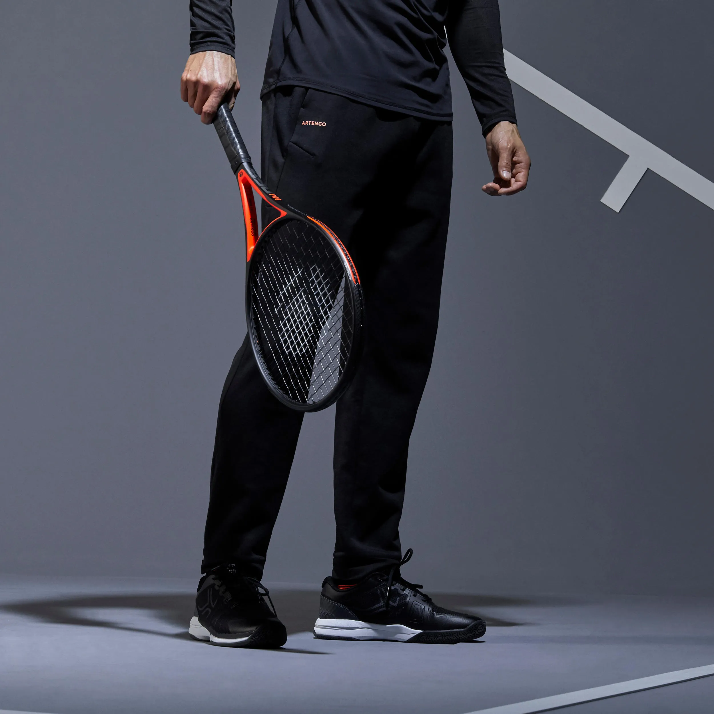 Men's tennis training pants - TPA 500 Navy Blue ARTENGO, black blue