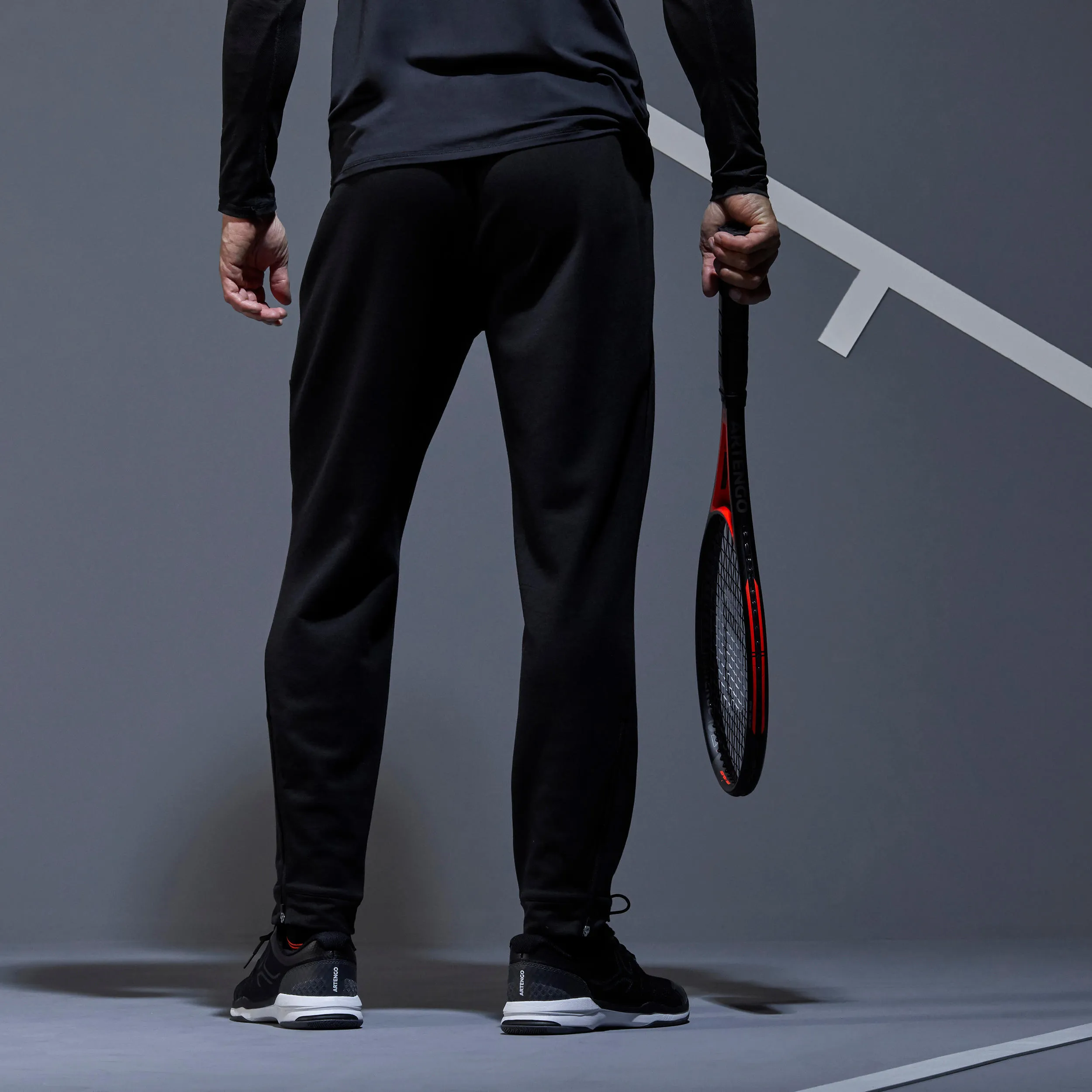 Men's tennis training pants - TPA 500 Navy Blue ARTENGO, black blue
