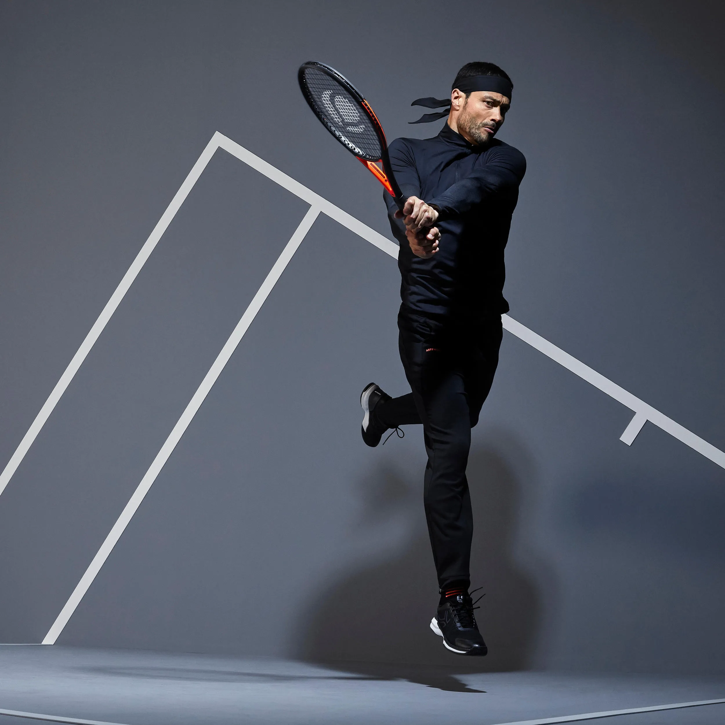Men's tennis training pants - TPA 500 Navy Blue ARTENGO, black blue
