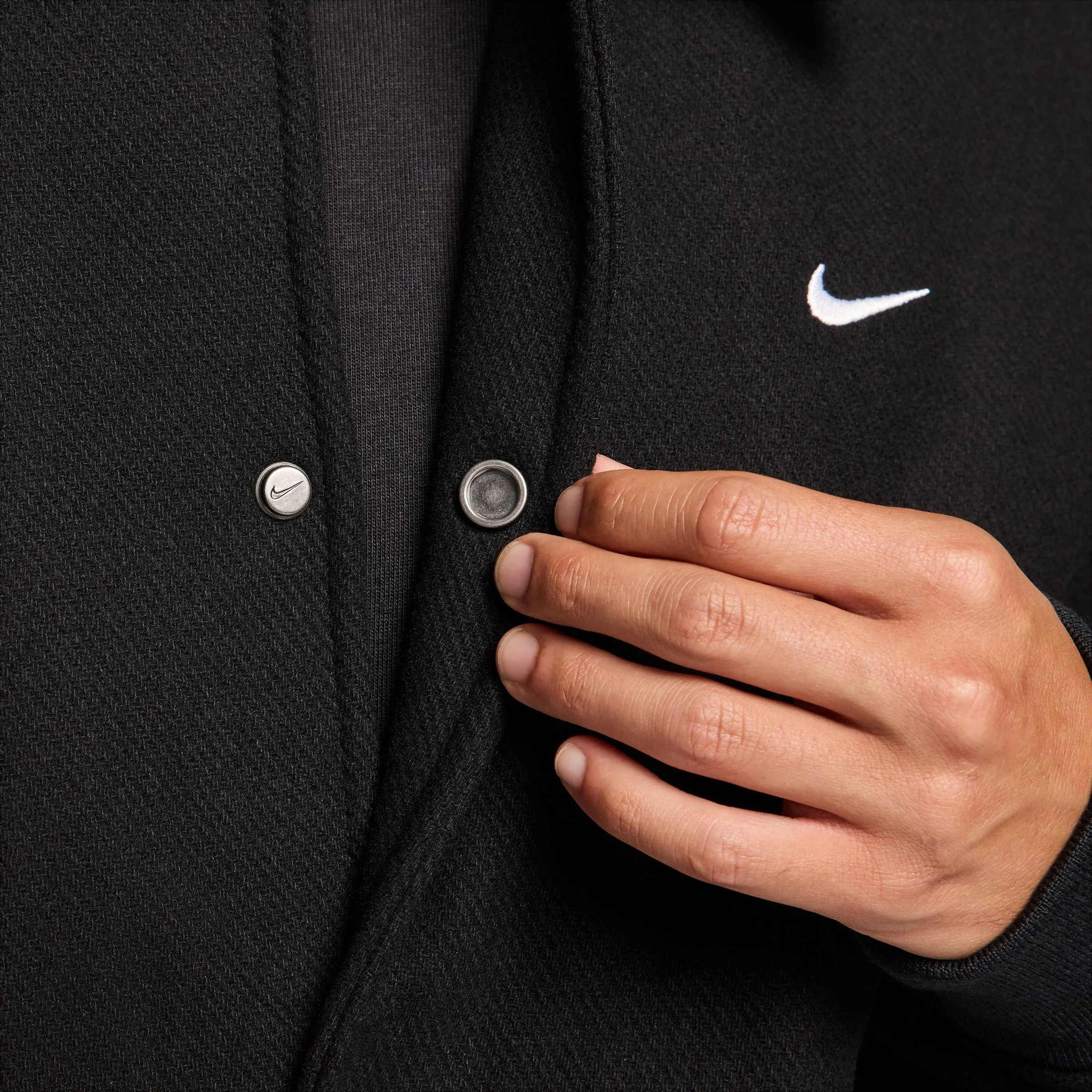 NIKE SOLO SWOOSH WOOL VARSITY JACKET