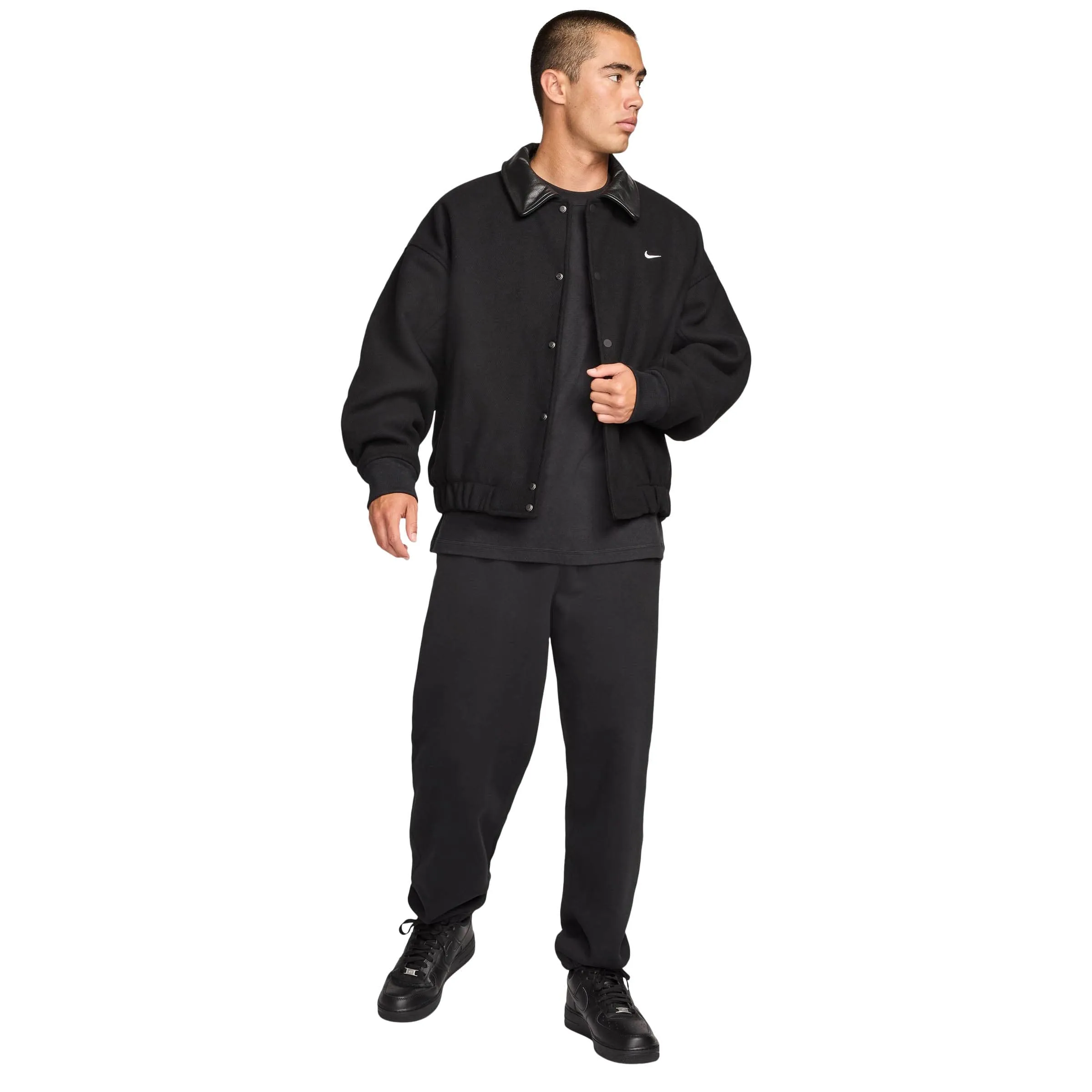 NIKE SOLO SWOOSH WOOL VARSITY JACKET