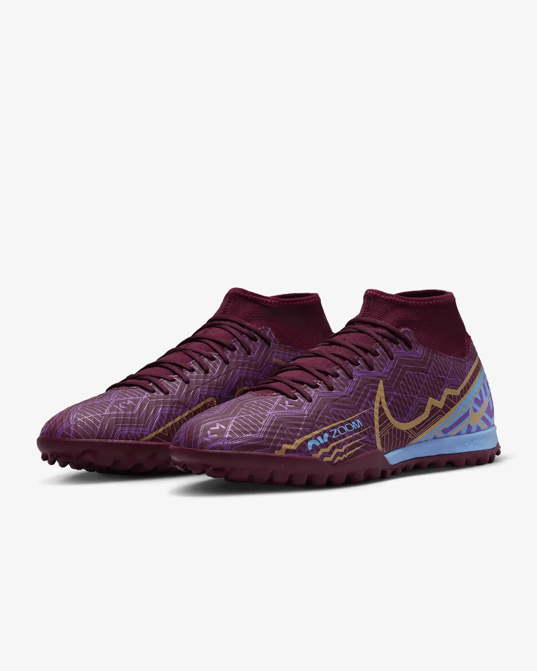 Nike Zoom Superfly 9 Academy KM Turf - Dark Beetroot-Gold