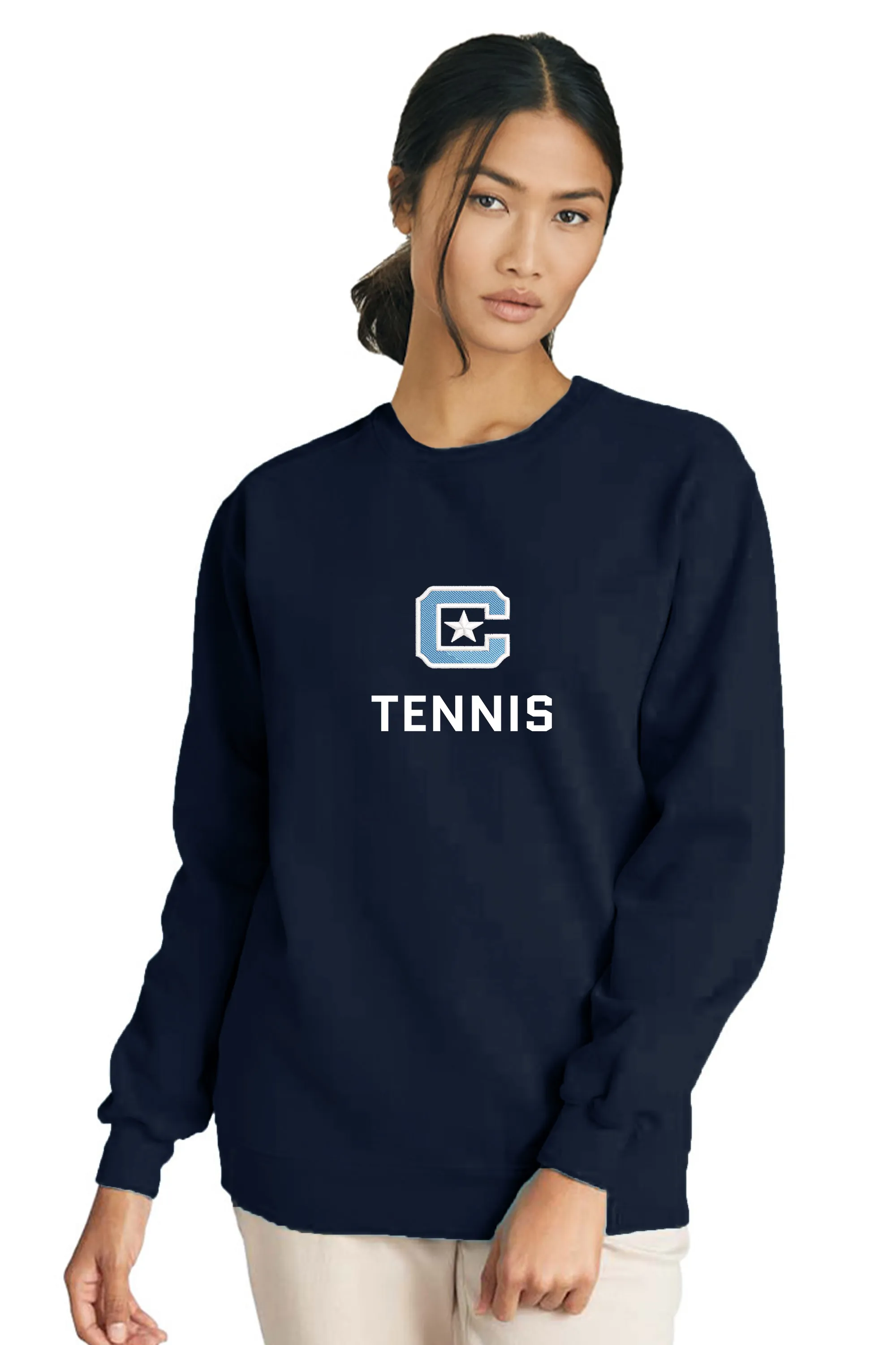 The Citadel Block C Sports, Tennis, Embroidered Unisex Comfort Colors ® Ring Spun Crewneck Sweatshirt